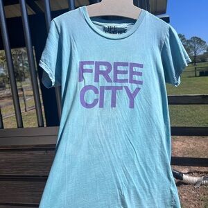 Freecity Blue and Purple Short Sleeve Tee